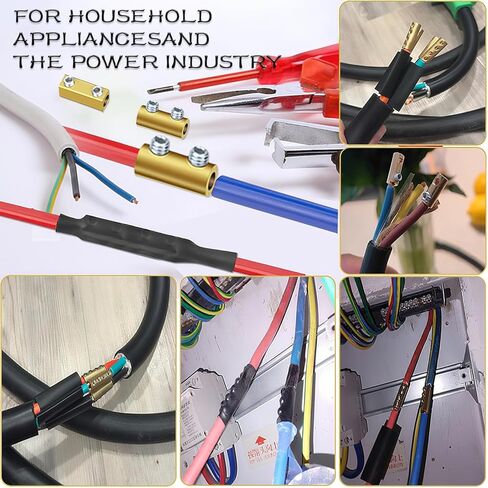 40pcs 2 ، 4 ، 6 ، 8 ، 10 ، 12awg موصلات سلكية ، محطة توصيل الأسلاك السريعة ، موصل سلك موصل الدائرة مع مسامير ، أنابيب تقلص الحرارة و مفصلها ، للأجهزة المنزلية وصناعة الطاقة in Kuwait