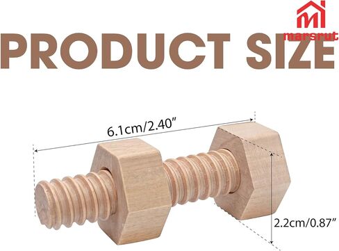 Marsrut 3PCS Wooden Screw Toy, Bolts and Nuts, Wooden Screws Tool Toys Set for Adults to Relax, Craft, Build Model, Home Garden Decoration in Saudi Arabia