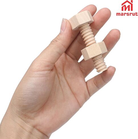 Marsrut 3PCS Wooden Screw Toy, Bolts and Nuts, Wooden Screws Tool Toys Set for Adults to Relax, Craft, Build Model, Home Garden Decoration in Saudi Arabia