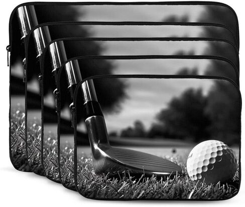Black and White Golf Printed Laptop Sleeve for Men Women Shockproof Laptop Case Bag for Travel Office School in Saudi Arabia