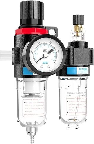 AFC2000 G1/4 AFR2000 + AL2000 Oil Water Separator Regulator Trap Filter Airbrush Air Compressor Pressure Reducing Slide Valve(AFC2000 Plastic) in Saudi Arabia