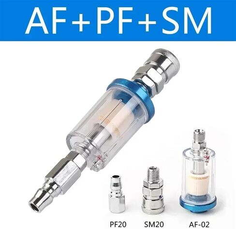 1PCS Water Oil Separator Air Filter Moisture Trap for Compressor Spray Paint Gun Tool Pressure Parts 1/4''(AF w PF w SM) in Saudi Arabia