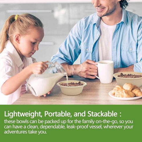 HomeStockplus 48 أوقية أوعية يمكن التخلص منها - وعاء شاق وقابل للتسميد - مصنوع من ألياف قصب السكر وألياف الخيزران ، وعاء ورقي كبير للميكروويف - السلطة ، والسلطة ، والرامين ، والفشار ، إلخ. [50 حزمة] in Kuwait