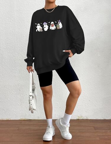 Halloween Sweatshirt for Women Ghost Book Sweatshirts Spooky Season Sweater Halloweentown Pullover Graphic Tops in Kuwait