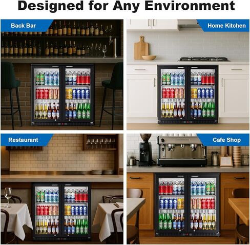 36 "البار الخلفي تبريد ثلاجة خفية مع زجاج منخفضة ، 7.4 Cu.ft مبرد المشروبات التجارية للبيرة والصودا والنبيذ والأرفف القابلة للتعديل وإضاءة LED in Kuwait