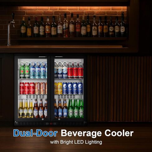36 "البار الخلفي تبريد ثلاجة خفية مع زجاج منخفضة ، 7.4 Cu.ft مبرد المشروبات التجارية للبيرة والصودا والنبيذ والأرفف القابلة للتعديل وإضاءة LED in Kuwait