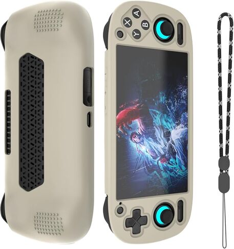 for Retroid Pocket 5 Case, Silicone Cover Shell Anti-Slip, Shock Proof, Soft Protective for Retroid Pocket 5 Retro Handheld Game Console Accessories with Lanyard - Black in Kuwait