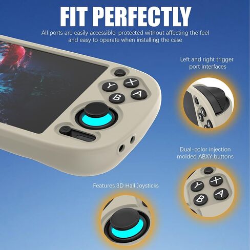 for Retroid Pocket 5 Case, Silicone Cover Shell Anti-Slip, Shock Proof, Soft Protective for Retroid Pocket 5 Retro Handheld Game Console Accessories with Lanyard - Black in Kuwait