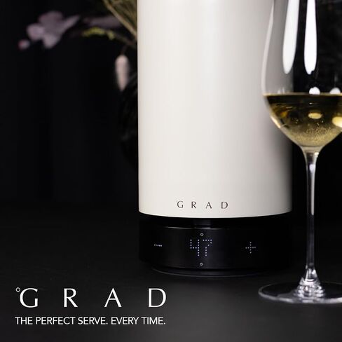 Grad No.1 Wine Cooler-مبرد النبيذ المحمول والقابل لإعادة الشحن مع التحكم الدقيق في درجة الحرارة (41-69 درجة فهرنهايت) ، التصميم الاسكندنافي ، التشغيل الصامت ، عمر البطارية الطويل-ملحق النبيذ الفاخر للمنزل in Saudi Arabia
