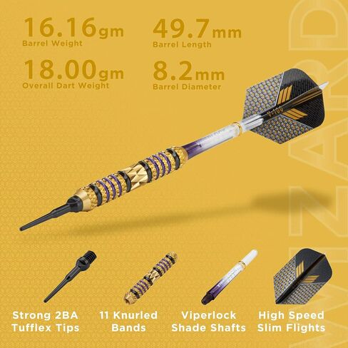 Viper Wizard Soft Tip Darts, Brass Alloy Barrels with Diamond-Cut Etchings and Knurled Rings in Saudi Arabia