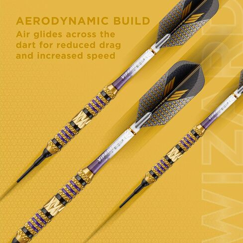 Viper Wizard Soft Tip Darts, Brass Alloy Barrels with Diamond-Cut Etchings and Knurled Rings in Saudi Arabia