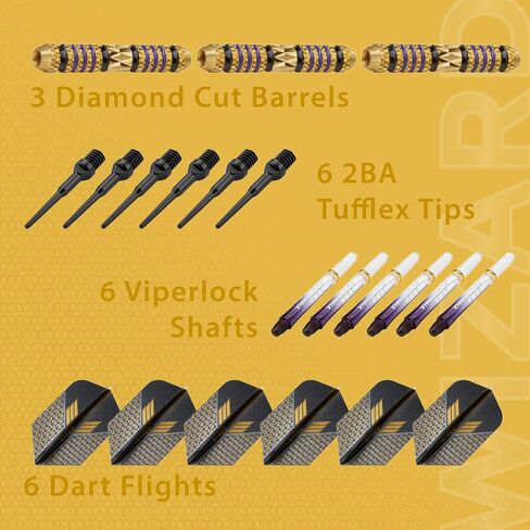 Viper Wizard Soft Tip Darts, Brass Alloy Barrels with Diamond-Cut Etchings and Knurled Rings in Saudi Arabia