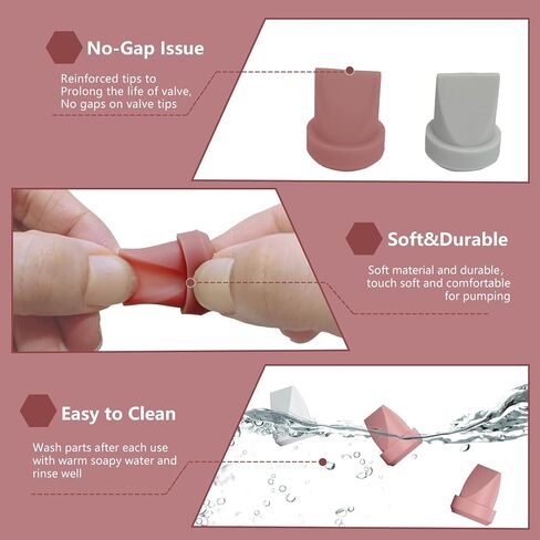 6pcs Duckbill Valves and 4pcs Diaphragm Compatible with Momcozy Mobile Style M6, Replace for M6 Breast Pump Replacement Accessories, Fit for Momcozy Pump Part, Not Original Parts, Gray in Kuwait