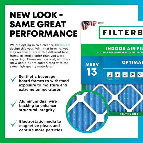 Filterbuy 17.5x21x1 Air Filter MERV 13 Optimal Defense (12-Pack), Pleated HVAC AC Furnace Air Filters Replacement (Actual Size: 17.50 x 21.00 x 0.75 Inches) in Saudi Arabia