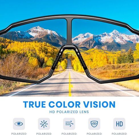 نظارة شمسية SPOSUNE UV400 المستقطب ، نظارات TR90 الرياضية للركض ، ركوب الدراجات ، البيسبول والدراجات (للجنسين) in Kuwait