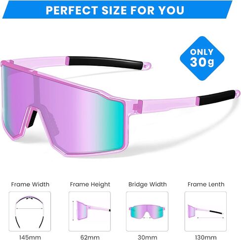 SPOSUNE UV400 Polarized Softball Sunglasses, TR90 Sports Glasses for Running, Cycling, Baseball & Bike (Unisex) in Saudi Arabia