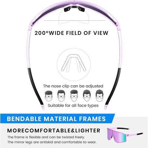 SPOSUNE UV400 Polarized Softball Sunglasses, TR90 Sports Glasses for Running, Cycling, Baseball & Bike (Unisex) in Saudi Arabia