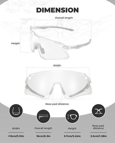ROCKBROS Photochromic Cycling Sunglasses Bike Glasses for Men Women Sports Sunglasses UV Protection in Saudi Arabia