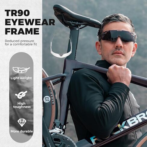 ROCKBROS Photochromic Cycling Sunglasses Bike Glasses for Men Women Sports Sunglasses UV Protection in Saudi Arabia