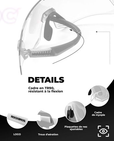 ROCKBROS Photochromic Cycling Sunglasses Bike Glasses for Men Women Sports Sunglasses UV Protection in Saudi Arabia
