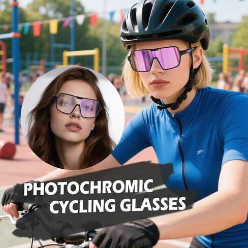 Suertree Photochromic Cycling Glasses Men Women Sports Clear Sunglasses Mountain Bike Riding MTB Bicycle Running Golf in Kuwait