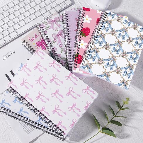 Pink Bow Notebook للنساء - مجلة Coquettte لـ Girly Teen Preppy School Supplies Pink Flower Spiral Notepad العودة إلى مستلزمات الدراسة المدرسية للطلاب المعلم 5.5x8.3 بوصة in Saudi Arabia