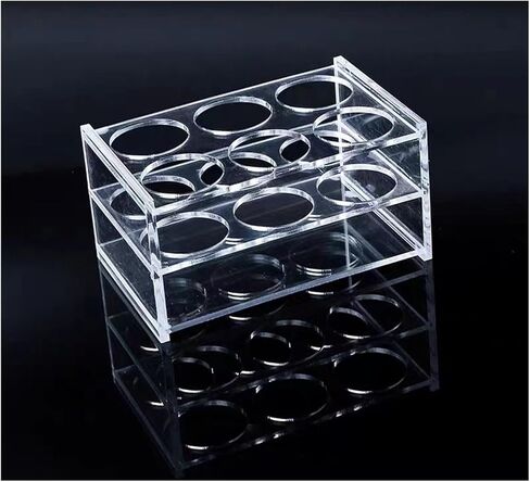 1pcs Clear Organic Glass Centrifuge Tube Rack PMMA Tube Holder for School Laboratory (100ml 8holes) in Saudi Arabia