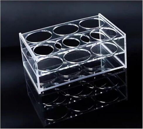 1pcs Clear Organic Glass Centrifuge Tube Rack PMMA Tube Holder for School Laboratory (100ml 8holes) in Saudi Arabia