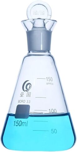 Iodine flask with cap High borosilicate three-angle flask with iodine plug value Laboratory equipment(250 ml) in Saudi Arabia