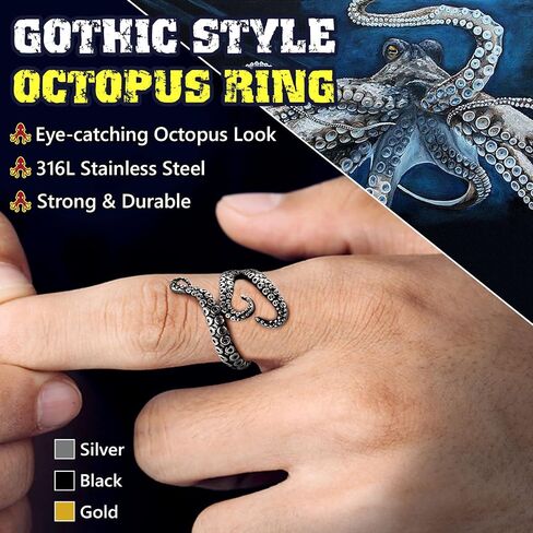 FaithHeart Norse Viking Raven Skull Rings for Men Women, Stainless Steel/18K Gold Plated Punk Gothic Jewelry Personalized Customize, Delicate Packaging in Saudi Arabia