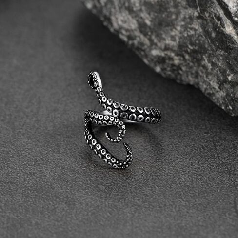 FaithHeart Norse Viking Raven Skull Rings for Men Women, Stainless Steel/18K Gold Plated Punk Gothic Jewelry Personalized Customize, Delicate Packaging in Saudi Arabia