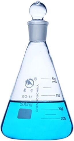 قارورة زجاجية زجاجية مع مختبر كيمياء المكونات القياسية erlenmeyer الزجاج البورسليت عالي السمك (250 مل عيار 24) in Saudi Arabia