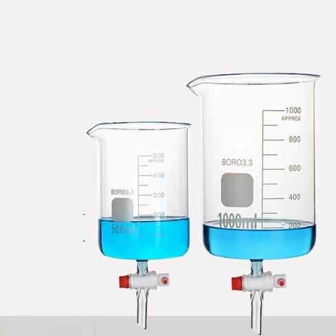 500ml-5000mL High Borosilicate Glass Beaker with Tetrafluoro Piston Vacuum Pump - Ideal for Laboratory Use(1000ml) in Saudi Arabia