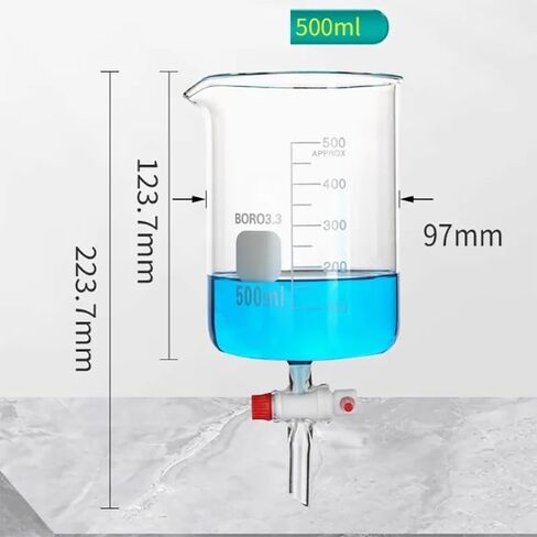 500ml-5000mL High Borosilicate Glass Beaker with Tetrafluoro Piston Vacuum Pump - Ideal for Laboratory Use(1000ml) in Saudi Arabia