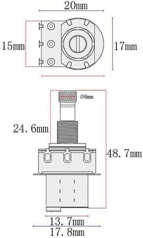 alnicov b500k push potentionmeter ، أواني وحدة التحكم في الجيتار لنغمة حجم الغيتار باس إكسسوارات حزمة 3 in Saudi Arabia