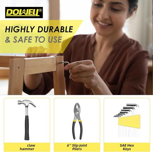DOWELL 40 Pieces Home Tool Set Pink, General Household Hand Tool Kit with Plastic Toolbox Storage Case, Mini Repair Tool kit for Women, College Students, Home Use & More in Kuwait
