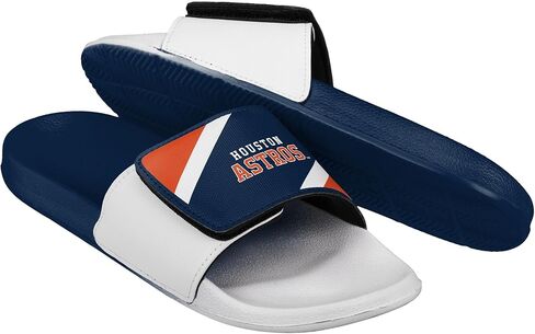 FOCO MLB Men's Officially Licensed Sports Slippers Primary Logo 2-Tone Team Color Flip Flop Baseball Slides in Saudi Arabia