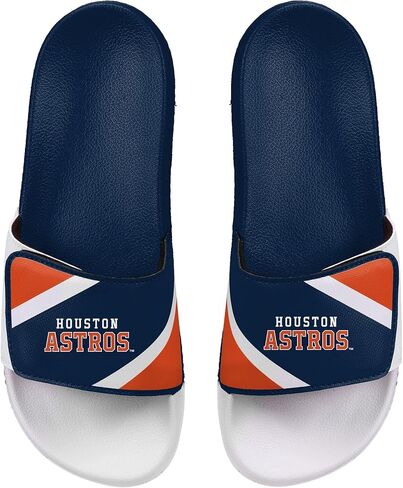 FOCO MLB Men's Officially Licensed Sports Slippers Primary Logo 2-Tone Team Color Flip Flop Baseball Slides in Saudi Arabia