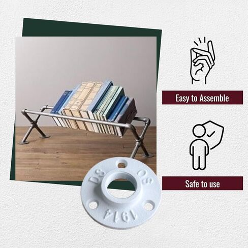 1/2" FLANGE: Industrial Threaded Black Iron Pipe Fittings; Natural - raw metal fittings without surface coat; for Decorative DIY Shelving, Rustic Furniture, Modern Farmhouse Decor (12 Pack) in Kuwait