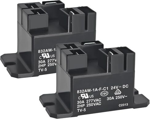 الترحيل 832AW-1A-F-C1 24VDC (حزمة 2)-30A ترحيل الطاقة الثقيلة-250VAC SPDT Connect Quick For HVAC & Home Appliances in Saudi Arabia