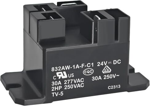 الترحيل 832AW-1A-F-C1 24VDC (حزمة 2)-30A ترحيل الطاقة الثقيلة-250VAC SPDT Connect Quick For HVAC & Home Appliances in Saudi Arabia