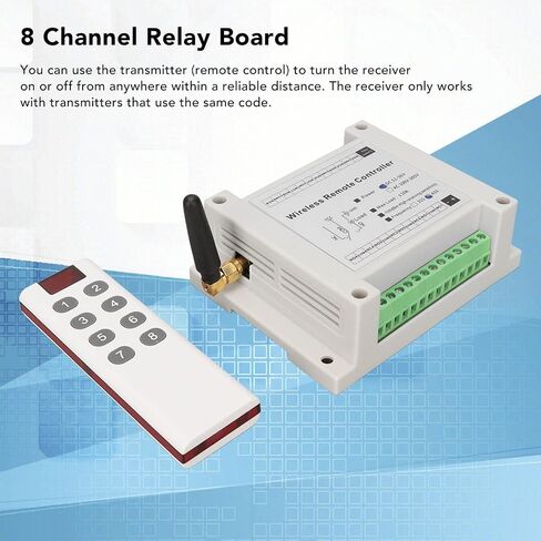 8 Channel Relay 8CH 10A DC 12V-36V Lamp Control Radio Switch Relay Module with Remote Control, RF, Easy Installation, Stable Performance in Saudi Arabia