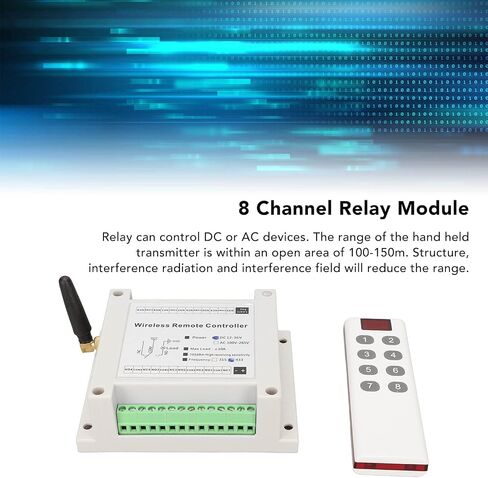 8 Channel Relay 8CH 10A DC 12V-36V Lamp Control Radio Switch Relay Module with Remote Control, RF, Easy Installation, Stable Performance in Saudi Arabia