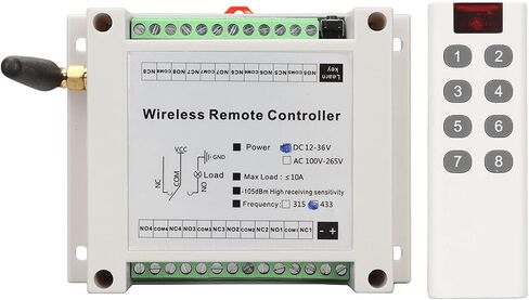 8 Channel Relay 8CH 10A DC 12V-36V Lamp Control Radio Switch Relay Module with Remote Control, RF, Easy Installation, Stable Performance in Saudi Arabia