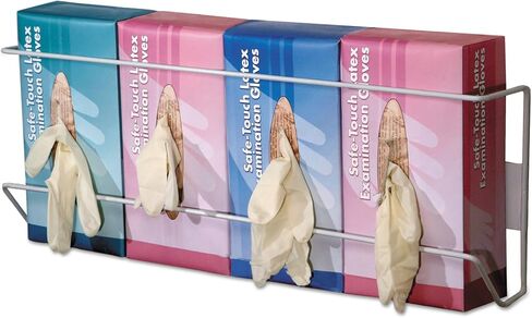 BVQH004065 Wire Wall-Mount Glove Box Holder, 4-Box, Vertical, Stainless Steel, White in Saudi Arabia