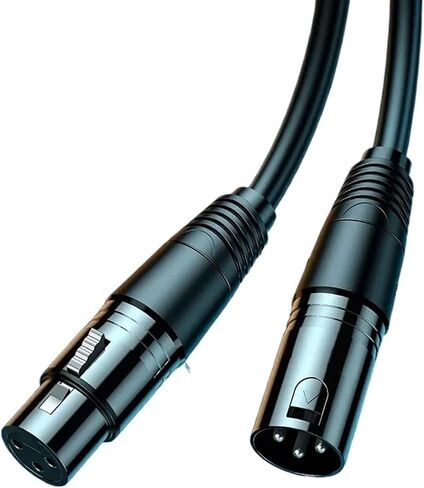 3Pin XLR Audio Cable Connector Male Plug Female Jack Professional Microphone Wire Connector Power Adapter(Color:Black-M) in Saudi Arabia