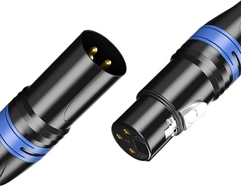 3Pin XLR Audio Cable Connector Male Plug Female Jack Professional Microphone Wire Connector Power Adapter(Color:Black-M) in Saudi Arabia