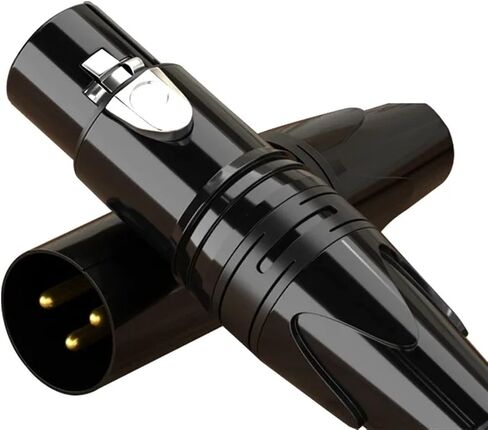 3Pin XLR Audio Cable Connector Male Plug Female Jack Professional Microphone Wire Connector Power Adapter(Color:Black-M) in Saudi Arabia