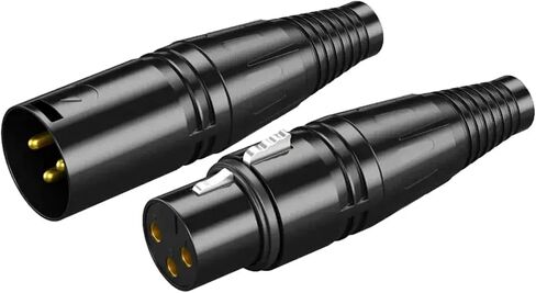 3Pin XLR Audio Cable Connector Male Plug Female Jack Professional Microphone Wire Connector Power Adapter(Color:Black-M) in Saudi Arabia