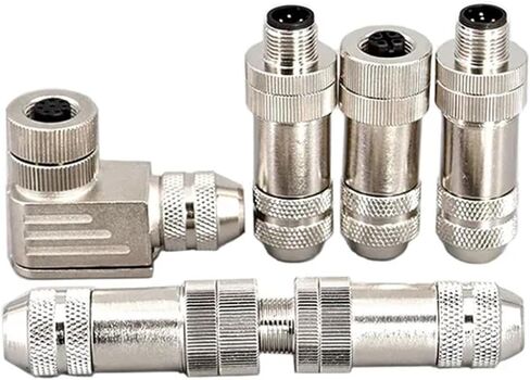 5pcs M12 4p 5p 6p 8 دبابيس محمية موصل الإرساء للرسوم الذكور الجمعية المعدنية الإناث قابس الطيران (اللون: M12-D-5p ذكر) in Saudi Arabia